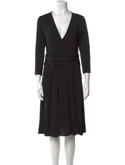 Pre-owned Just Cavalli V-neck Knee-length Dress In Black