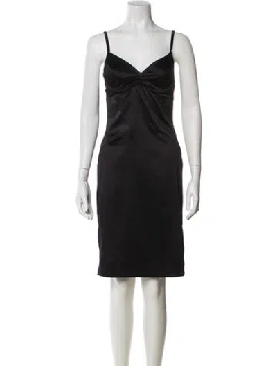 Pre-owned Just Cavalli V-neck Knee-length Dress In Black