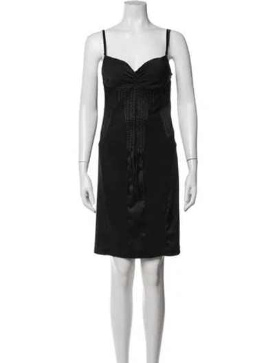 Pre-owned Just Cavalli V-neck Knee-length Dress In Black