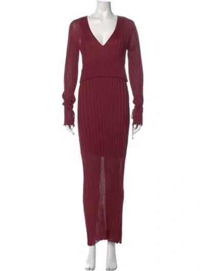 Pre-owned Just Cavalli V-neck Long Dress W/ Tags