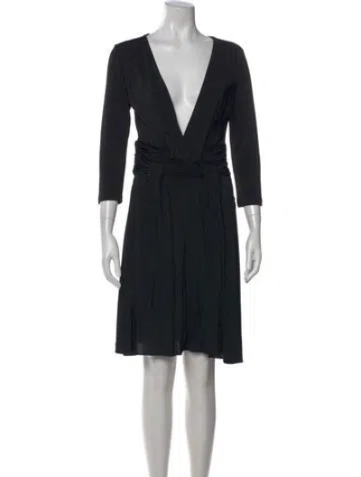 Pre-owned Just Cavalli V-neck Mini Dress In Black