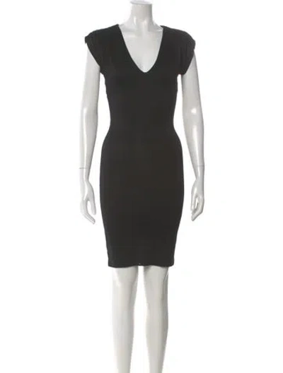 Pre-owned Just Cavalli V-neck Mini Dress In Gray