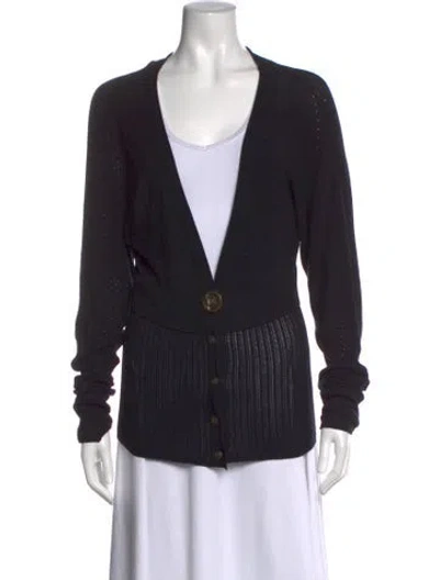 Pre-owned Just Cavalli V-neck Sweater In Black
