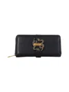 Just Cavalli Snake-plaque Wallet In Black