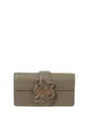 Just Cavalli Snake-buckle Strap Wallet In Gray