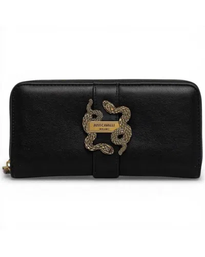 Just Cavalli Wallet Iconic Snakes Woman Black Leatherette