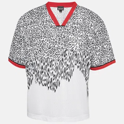 Pre-owned Just Cavalli White Animal Print Bird Eye Jersey T-shirt M