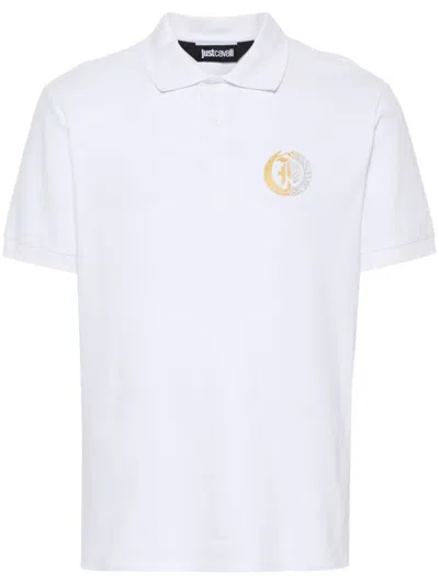 Just Cavalli Logo-print Polo Shirt In White