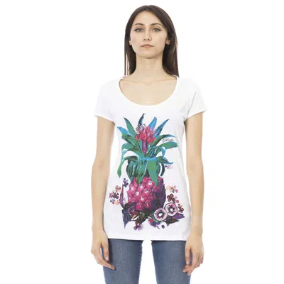 Just Cavalli Floral Graphic Print T-shirt In White