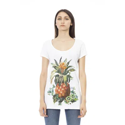 Just Cavalli Botanical Print Cotton T-shirt In White