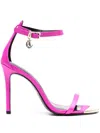 Just Cavalli Elegant High Heel Pumps With Ankle Strap And Metallic Detail In Pink