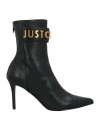 Just Cavalli Woman Ankle Boots Black Size 7.5 Synthetisches Material In Black