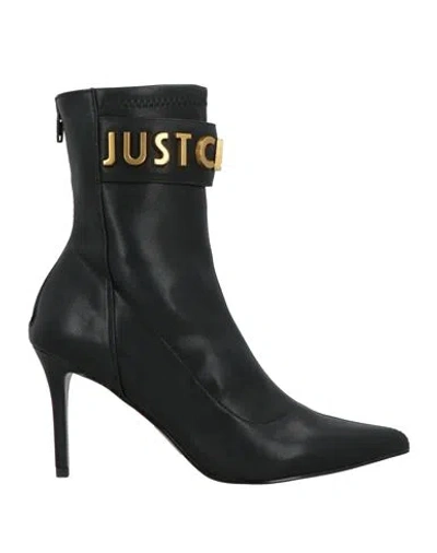 Just Cavalli Woman Ankle Boots Black Size 7.5 Synthetisches Material