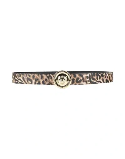 Just Cavalli Woman Belt Beige Size 36 Leather In Multi