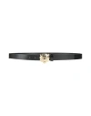 Just Cavalli Woman Belt Black Size 38 Calfskin In Black