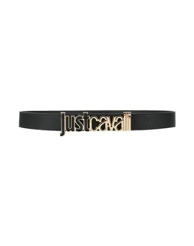 Just Cavalli Belt Patent Leather Metallic Detail In Black