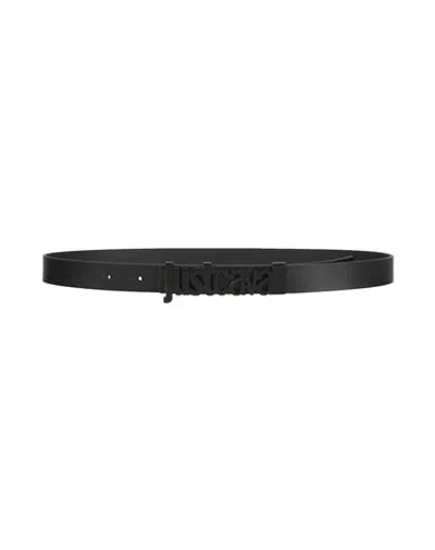 Just Cavalli Woman Belt Black Size 39.5 Leather