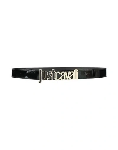 Just Cavalli Woman Belt Black Size 39.5 Leather