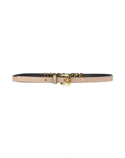 Just Cavalli Woman Belt Blush Size 36 Polyurethane In Gold
