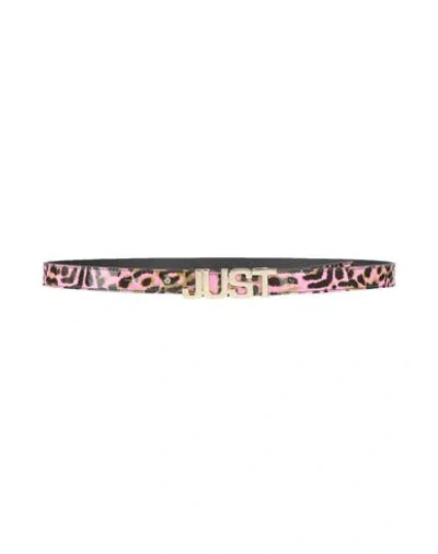 Just Cavalli Woman Belt Fuchsia Size 32 Leather In Pink