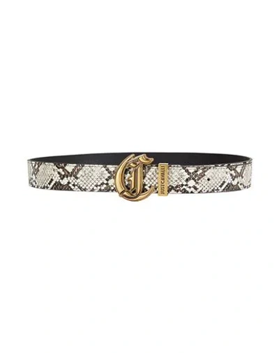 Just Cavalli Woman Belt Grey Size 39.5 Polyurethane