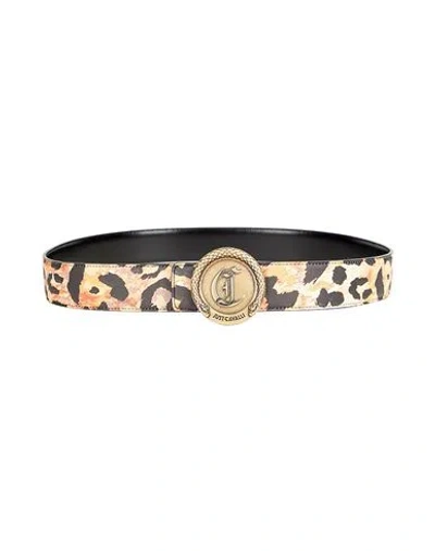 Just Cavalli Woman Belt Sand Size 36 Polyurethane In Beige