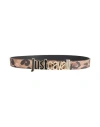 Just Cavalli Woman Belt Sand Size 38 Polyurethane In Brown