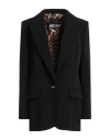 Just Cavalli Woman Blazer Black Size 10 Polyester, Elastane In Black