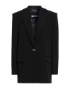 Just Cavalli Woman Blazer Black Size 12 Polyester, Elastane In Multi