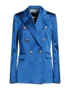 JUST CAVALLI JUST CAVALLI WOMAN BLAZER BRIGHT BLUE SIZE 4 POLYESTER