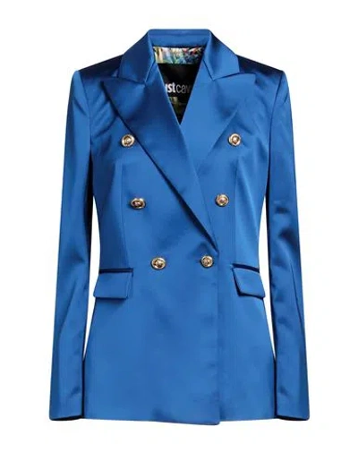 Just Cavalli Woman Blazer Bright Blue Size 4 Polyester