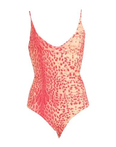 Just Cavalli Woman Bodysuit Apricot Size 6 Viscose, Elastane In Orange