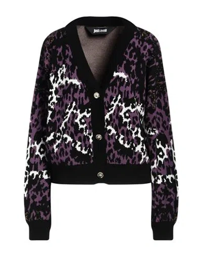 Shop Just Cavalli Woman Cardigan Black Size L Viscose, Polyester