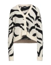 Just Cavalli Woman Cardigan Ivory Size Xxl Cotton, Polyamide In White