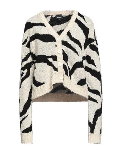Just Cavalli Woman Cardigan Ivory Size Xxl Cotton, Polyamide In White