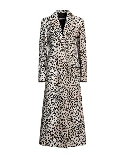 Just Cavalli Woman Coat Beige Size 14 Polyester