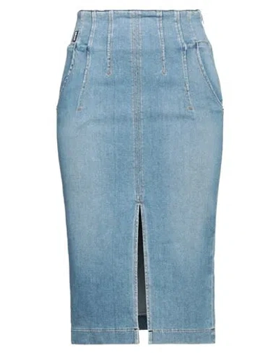 Just Cavalli Woman Denim Skirt Blue Size 10 Cotton, Elastane
