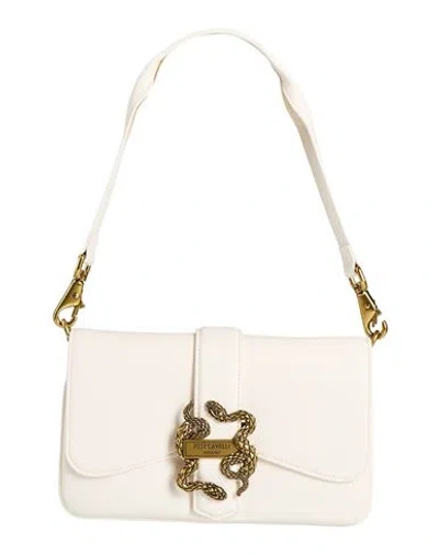 Just Cavalli Woman Handbag Ivory Size - Polyester, Polyurethane Resin In White