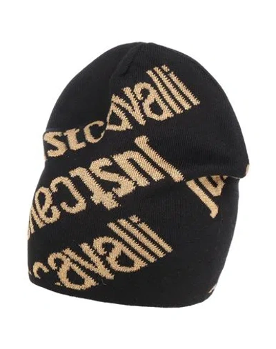 Just Cavalli Woman Hat Black Size Onesize Wool, Acrylic, Viscose, Polyamide, Metallic Fiber In Multi