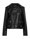 Just Cavalli Woman Jacket Black Size 6 Sheepskin