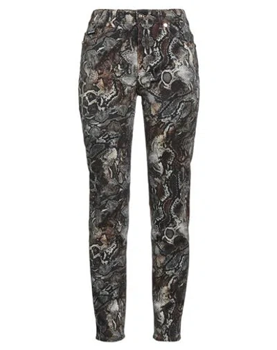 Just Cavalli Woman Jeans Dark Brown Size 27 Cotton, Elastane In Multi