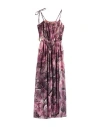 Just Cavalli Woman Maxi Dress Antique Rose Size 6 Polyester, Metallic Polyester In Pink