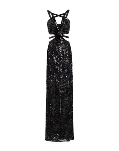 Just Cavalli Woman Maxi Dress Black Size 6 Polyester, Polyamide