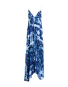 Just Cavalli Woman Long Dress Blue Size 14 Viscose In Blue