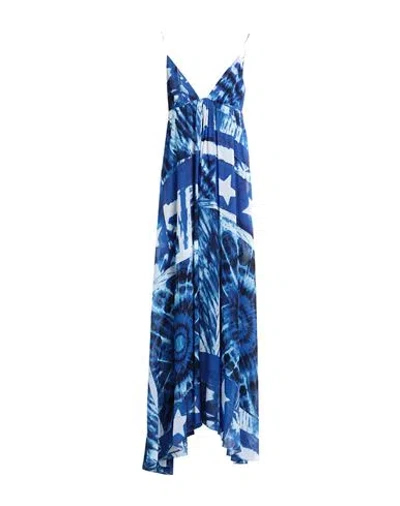 Just Cavalli Woman Long Dress Blue Size 14 Viscose
