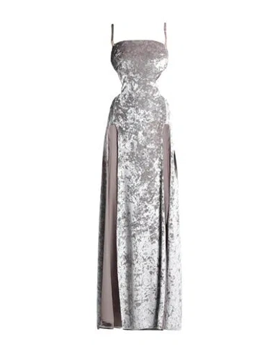 Just Cavalli Woman Maxi Dress Dove Grey Size 4 Polyester, Elastane