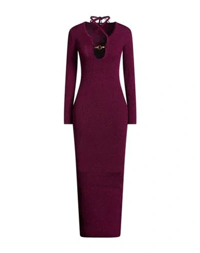 Just Cavalli Woman Maxi Dress Mauve Size Xl Viscose, Polyester, Metal Fiber In Purple