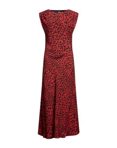 Just Cavalli Woman Long Dress Red Size 10 Viscose