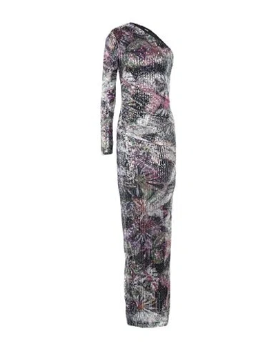 Just Cavalli Woman Maxi Dress Silver Size 6 Polyester, Elastane