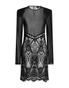 Just Cavalli Woman Midi Dress Black Size 10 Polyamide, Cotton, Viscose In Black